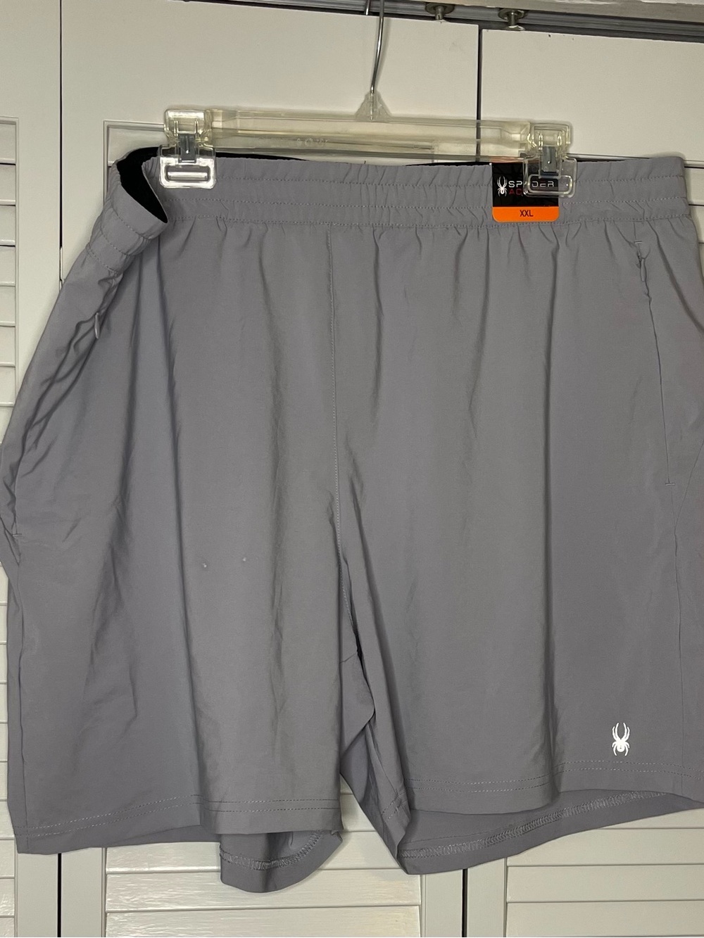 Spyder Men's Light Gray Athletic Shorts with Subtle Logo